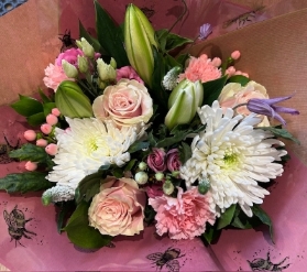 Pink and Lilac Tied Bouquet